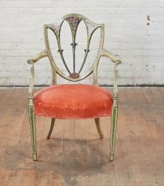 An Elegant Pair of English 18th c Painted Armchairs - 2619743