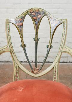 An Elegant Pair of English 18th c Painted Armchairs - 2619747