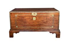 An English 19th Century Mahogany Campaign Trunk Chest with Brass Detailing - 3722535