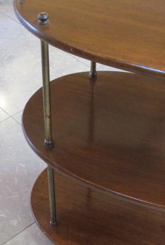 An English 3 Tier Solid Mahogany Oval Etagere with Brass Mounts - 468948