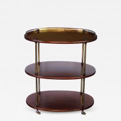 An English 3 Tier Solid Mahogany Oval Etagere with Brass Mounts - 469252