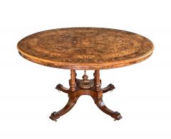 An English Burr Walnut and Marquetry Tilt top Breakfast Center Table - 4521866