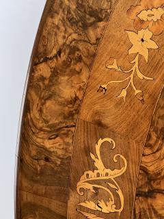 An English Burr Walnut and Marquetry Tilt top Breakfast Center Table - 4521868