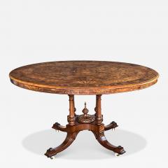 An English Burr Walnut and Marquetry Tilt top Breakfast Center Table - 4522040