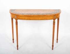 An English George III Sheraton D Shaped Console Table with Painted - 3246268