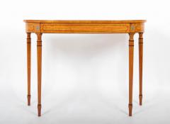 An English George III Sheraton D Shaped Console Table with Painted - 3246269