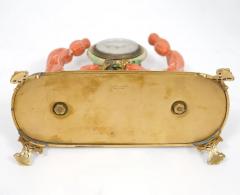 An Exceptional Edward I Farmer Jade and Coral Clock Garniture with Lamps - 4624228