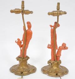 An Exceptional Edward I Farmer Jade and Coral Clock Garniture with Lamps - 4624235