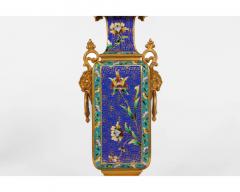 An Exceptional French Japonisme Ormolu and Champleve Enamel Five Piece Clock Set - 3979214