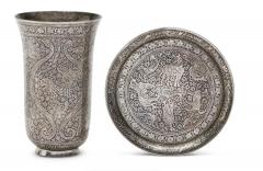 An Exceptional Indian Solid Silver Niello Beaker and Saucer circa 1800 - 4587681