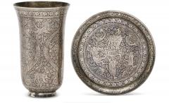 An Exceptional Indian Solid Silver Niello Beaker and Saucer circa 1800 - 4587684