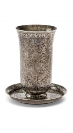 An Exceptional Indian Solid Silver Niello Beaker and Saucer circa 1800 - 4587688