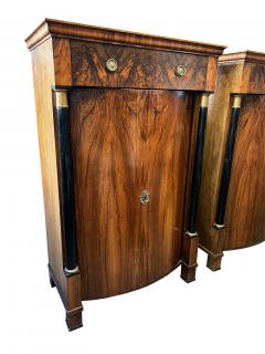 An Exceptional Pair of Biedermeier Walnut Trumeau Cabinets Vienna c 1825  - 3433886