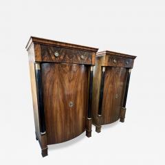 An Exceptional Pair of Biedermeier Walnut Trumeau Cabinets Vienna c 1825  - 3440053