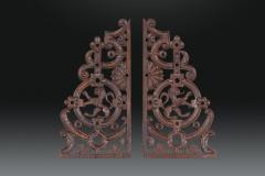 An Exceptional Pair of Carved Oak Fretted Appliqu s or Wall Panels - 4701963