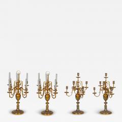 An Exceptional Suite of Champleve Enamel Ormolu Candelabra by Sevin Barbedienne - 3980907