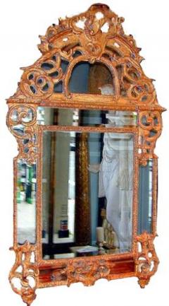 An Exquisite 18th Century French R gence Giltwood Mirror - 3340368