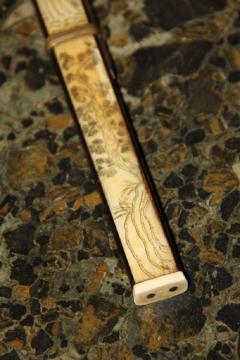 An Exquisite 19th Century Chinese Scrimshaw Etched and Inked Bone - 3719624