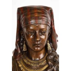 An Exquisite French Multi Patinated Orientalist Bronze Bust of Saida by Rimbez - 1313509