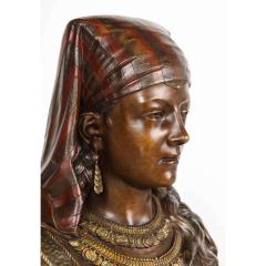 An Exquisite French Multi Patinated Orientalist Bronze Bust of Saida by Rimbez - 1313510