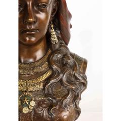 An Exquisite French Multi Patinated Orientalist Bronze Bust of Saida by Rimbez - 1313511