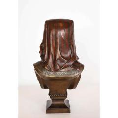 An Exquisite French Multi Patinated Orientalist Bronze Bust of Saida by Rimbez - 1313514