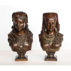 An Exquisite French Multi Patinated Orientalist Bronze Bust of Saida by Rimbez - 1313515