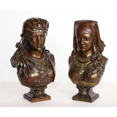 An Exquisite French Multi Patinated Orientalist Bronze Bust of Saida by Rimbez - 1313518