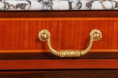 An Exquisite French Ormolu Mounted Mahogany Parquetry Marble Top Commode C 1870 - 2704390