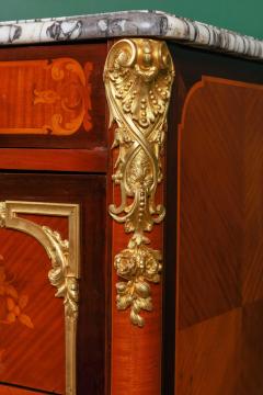 An Exquisite French Ormolu Mounted Mahogany Parquetry Marble Top Commode C 1870 - 2704405
