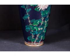 An Exquisite Pair Of Japanese Cloisonn Enamel Vases with Chrysanthemum Blossoms - 3470660