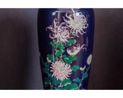 An Exquisite Pair Of Japanese Cloisonn Enamel Vases with Chrysanthemum Blossoms - 3470662