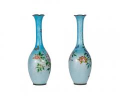 An Exquisite and Large Pair of Meiji Japanese Ginbari Cloisonne Enamel Vases - 3910514