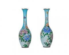 An Exquisite and Large Pair of Meiji Japanese Ginbari Cloisonne Enamel Vases - 3910516