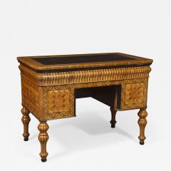 An Extraordinary Geometric Marquetry Kneehole Desk - 1352886