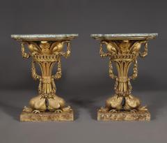 An Extraordinary Pair Of Giltwood Side Tables With Carved Chinese Pheasants - 2189685