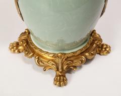 An Important Pair of French Ormolu Mounted Chinese Celadon Glazed Urns - 3429211