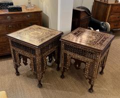 An Impressively Large Pair of Moorish Inlaid Square Side End Tables - 3114397