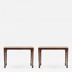 An Interesting Pair Of Spiral Turned Side Tables Of Elegant Narrow Proportions - 701375