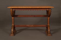 An Interesting Pitch Pine And Mahogany Center Table In The Gothic Taste - 432712