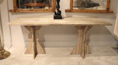 An Italian 1970s Travertine Console Center Table - 3904565