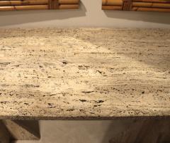 An Italian 1970s Travertine Console Center Table - 3904567