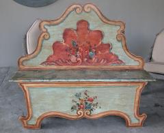 An Italian Baroque Style Hand painted Pine Highback Blanket Bench - 3235171