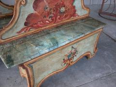 An Italian Baroque Style Hand painted Pine Highback Blanket Bench - 3235173