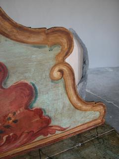 An Italian Baroque Style Hand painted Pine Highback Blanket Bench - 3235174