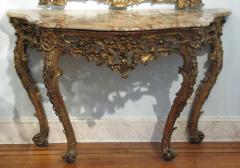 An Italian Carved and Gilded Console with Marble Top - 277383