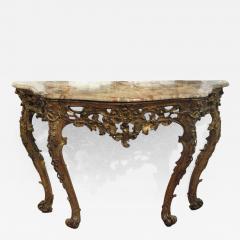 An Italian Carved and Gilded Console with Marble Top - 277849