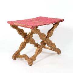 An Italian Elaborately Carved Giltwood X Frame Stool Circa 1780  - 3018781
