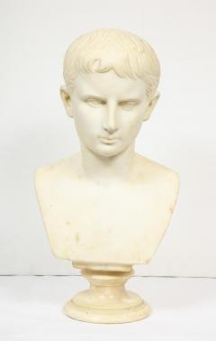 An Italian White Marble Figural Bust of Augustus Caesar Rome circa 1875 - 1035992