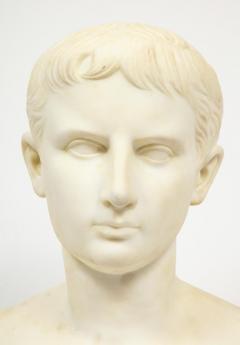 An Italian White Marble Figural Bust of Augustus Caesar Rome circa 1875 - 1035994